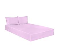 (King, Lilac) Polycotton Plain Dyed Fitted Sheet Hotel Quality Soft Luxury Easy Care Bed Sheets Only.