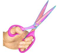 KING LION Left Handed Scissors Adults,Titanium Coating Forged Stainless Steel,Comfort Grip Shears,Super-Sharp,for Cutting Fabric, Clothing and Textiles,Professional Crafting, 9.3 Inch