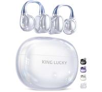 King Lucky Gen 3 Clip-on Earbuds, Wireless Earbuds with Microphone Bluetooth 6.0 Open Ear Secure Fit for Small Ears and Glasses Wearers, 50H Playtime, ENC