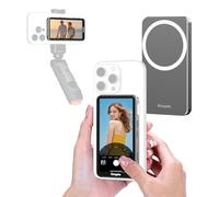 King Ma Touchscreen Monitor, Magnetic Phone Vlog Selfie Monitor Screen, Syncing iPhone Back Camera Selfie Screen with Shutter & Zoom Control, Supports iPhone 15/16 Series 4K 30FPS Recording(Gray)