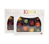 King Marzipan Fruits Assortment 150g of Almond Marzipan Fruits with Natural Colours & Concentrates Gourmet Sweet Treat (Pack of 2, Almonds & fruits)