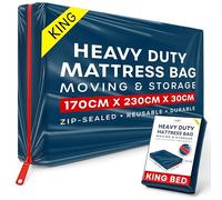 King Mattress Storage Bag with Zipper - 1 Pack Blue Waterproof Mattress Cover for Moving - Mattress Bag to Protect Beds from Stains, Dust, and Pest Damage - Plastic Mattress Cover
