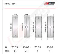 KING MB4276SV Crankshaft Bearing Shell Set Fits Jaguar XJ F-Pace XF Sportbrake