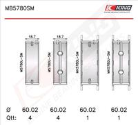 KING MB5780SM0.75 Crankshaft Bearing Shell Set For BMW 1 Series Convertible Mini