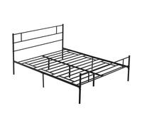 King Metal Bed Frame Solid Bedstead Base with Headboard and Footboard