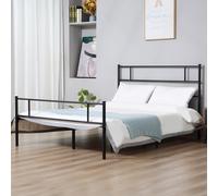 HOMCOM King Metal Bed Frame w/ Headboard and Footboard, Underbed