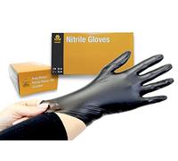 King Midas Nitrile Gloves- Box of 100, Powder Free, Latex Free (Medium, Black)