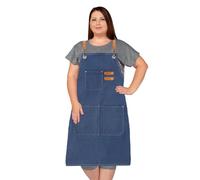 King Mills Plus Size Aprons For Men Women With Large Pockets, Cotton Canvas Cross Back Adjustable Apron, Also For Welding, Wood Working And Metal Working, And Can Be Carpenter or Pottery Apron. NVY