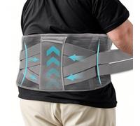 King Mills Plus Size Back Brace for Lower Back Pain, Breathable Obese Belly Support for Sciatica, Back Pain, Scoliosis, Two Sets of Support Bars. Lightweight. (Waist: 44" - 52") Black