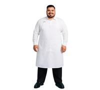 King Mills Unisex 1pk Plus Size Kitchen Cooking Aprons With Pockets, Ideal For Xl Xxl Or Waist W38+. Extra Large And Long.(White)