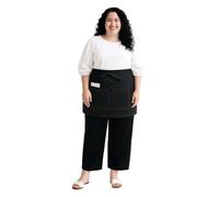 King Mills Unisex Waist/half Bistro Server Aprons With Pockets.plus Size Apron Xl Xxl Or Waist W40+,extra Large And Long Also Fits Big And Tall Men. Chef Or Waiter/waitress Apron.BKGD 1PK