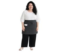 King Mills Unisex Waist/half Bistro Server Aprons With Pockets.plus Size Apron Xl Xxl Or Waist W40+,extra Large And Long Also Fits Big And Tall Men. Chef Or Waiter/waitress Apron.DGY 1PK