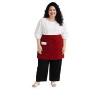 King Mills Unisex Waist/half Bistro Server Aprons With Pockets.plus Size Apron Xl Xxl Or Waist W40+,extra Large And Long Also Fits Big And Tall Men. Chef Or Waiter/waitress Apron.RD 1PK