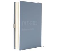King Mills Urby Left Handed Journal w. Leather Cover. The Lefty Stuff Series. College Ruled Left Handed Notebooks, 200 Pages, 80GSM Premium Paper. US Half Letter Size. 8.25x5.5in. Grey