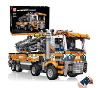 King Mould 19014 Technology Construction Kit Telescopic Concrete Pump Truck Toys Multicolour Pneumatic Crane 2106 Pieces STEM Gift