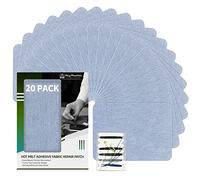KING MOUNTAIN Iron-on Repair Patch 20 Pcs Pack,Denim Patches for Jeans Kit 3" by 4-1/4",100% Cotton Denim Iron-on Repair Patch,Jeans and Clothing Repair and Decoration Kit (Light Blue)