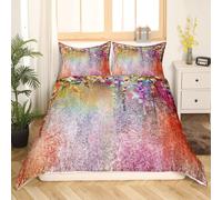 (King, Multi 15) Homewish Flower Duvet Cover Set Romanic Spring Floral Bedding Set For Boys Girls Tie Dye Comforter Cover Abstract Weeds Blossoms Ivy Back Florets Shru