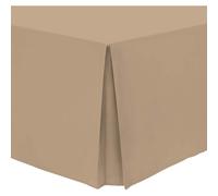 (King, Natural) Plain Cotton Percale Platform Base Valance Pleated