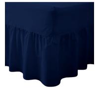 (King, Navy Blue) Luxury Percale Fitted Valance Sheet Non Iron Sheet