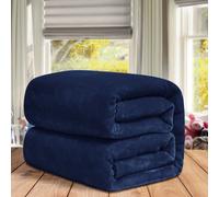 (King, Navy Blue) ThicK Warm Super Soft Large Blanket Faux Fur Fleece Bed ALL Size UK