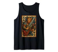 King of Clubs Warrior Medieval Fantasy Card Lucky Poker Tank Top