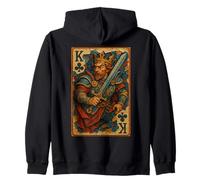 King of Clubs Warrior Medieval Fantasy Card Lucky Poker Zip Hoodie