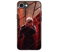 King of Curses Anime Case for iPhone 16e/17e, 9H Glass Aesthetic Cover | Jujutsu sorcerer art, glossy finish, flexible silicone bumper, heavy duty drop protection, wireless charging ready