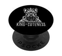 King of Cuteness - Adorable French Bulldog for Christmas PopSockets Adhesive PopGrip
