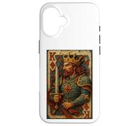 King of Diamonds Warrior Medieval Fantasy Card Lucky Poker Case for iPhone 16