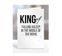 King of Falling Asleep in the, Funny, Joke, Birthday Card Gifts for grandad, grandpa, husband, boyfriend, fiancé, for men, presents for Christmas, A5-238_40