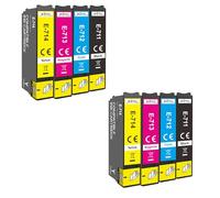 KING OF FLASH 2 Full Set Compatible Printer Ink Cartridges For Epson T0715 - Epson Stylus D78, D92, D120, DX4000, DX4050, DX4400, DX4450, DX5000, DX5050, DX6050, DX7000F, DX7400. DX7450