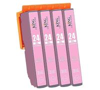 KING OF FLASH 24xl Compatible Ink Cartridges Replacement for Epson 24 XL for Epson Expression Photo XP-970 XP-55 XP-950 XP-860 XP-960 XP-750 XP-760 XP-850 Printer (Light Magenta)
