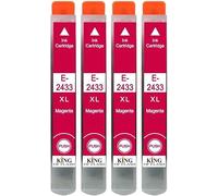 KING OF FLASH 24xl Compatible Ink Cartridges Replacement for Epson 24 XL for Epson Expression Photo XP-970 XP-55 XP-950 XP-860 XP-960 XP-750 XP-760 XP-850 Printer (Magenta)