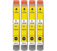 KING OF FLASH 24xl Compatible Ink Cartridges Replacement for Epson 24 XL for Epson Expression Photo XP-970 XP-55 XP-950 XP-860 XP-960 XP-750 XP-760 XP-850 Printer (Yellow)
