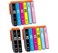 KING OF FLASH 24xl Compatible Ink Cartridges Replacement for Epson 24 XL for Epson Expression Photo XP-970 XP-55 XP-950 XP-860 XP-960 XP-750 XP-760 XP-850 Printer (2 Sets & 2 Black)