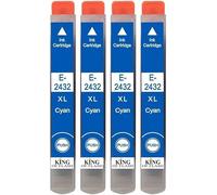 KING OF FLASH 24xl Compatible Ink Cartridges Replacement for Epson 24 XL for Epson Expression Photo XP-970 XP-55 XP-950 XP-860 XP-960 XP-750 XP-760 XP-850 Printer (Cyan)