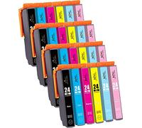 KING OF FLASH 24xl Compatible Ink Cartridges Replacement for Epson 24 XL for Epson Expression Photo XP-970 XP-55 XP-950 XP-860 XP-960 XP-750 XP-760 XP-850 Printer (4 Sets of 6 Cartridges = 24 Inks)