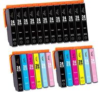 KING OF FLASH 24xl Compatible Ink Cartridges Replacement for Epson 24 XL for Epson Expression Photo XP-970 XP-55 XP-950 XP-860 XP-960 XP-750 XP-760 XP-850 Printer (2 Sets & 12 Black)