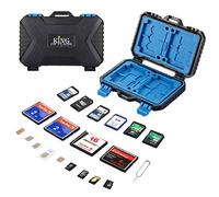 King of Flash 26 Slot SD Card Holder Memory Card Case - Storage for 4 CF + 8 SD + 9 Micro SD + 1 Standard SIM + 2 Micro SIM + 2 Nano SIM + 1 Sim Removal Tool
