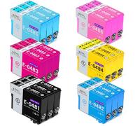 KING OF FLASH 3 Full Sets Compatible Printer Ink Cartridges For Epson T0487-3 x Cyan, 3 x Magenta, 3 x Yellow, 3 x Black, 3 x Light Cyan, 3 x Light Magenta R200,R220,R300,R300M,R320,R340