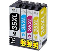 KING OF FLASH 35XL Replacement for Epson 35 35XL Ink Cartridges Compatible for Epson WorkForce Pro WF-4740DTWF WF-4730DTWF WF-4720DWF WF-4725DWF WF-4730 WF-4720 Printer