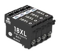 KING OF FLASH 4 Black Compatible Printer Ink Cartridges For T1811-4 x Black XP30, XP102, XP202, XP305, XP405, XP205, XP302, XP415, XP415, XP412, XP315, XP312, XP215, XP212, XP405WH