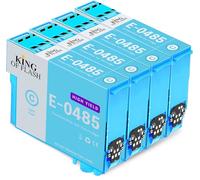 KING OF FLASH 4 Light Cyan Compatible Printer Ink Cartridges For Epson T0485-4 x Light Cyan R200,R220,R300,R300M,R320,R340