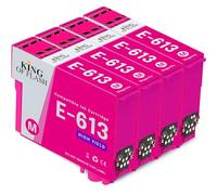 KING OF FLASH 4 Magenta Compatible Printer Ink Cartridges For Epson T0613-4 x Magenta D68, D88, DX3800, DX3850, DX4200, DX4250, DX4800, DX4850
