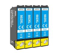 KING OF FLASH 502XL Ink Cartridges Replacement for Epson Expression Home XP5105 XP-5105 XP5100 XP-5100, Epson Workforce WF-2860DWF WF-2860 WF2860 WF-2865DWF WF-2865 WF-2880 (4 Cyan)