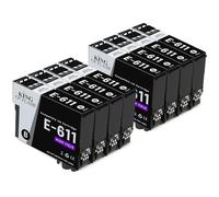 KING OF FLASH 8 Black Compatible Printer Ink Cartridges For Epson T0611-8 x Black D68, D88, DX3800, DX3850, DX4200, DX4250, DX4800, DX4850