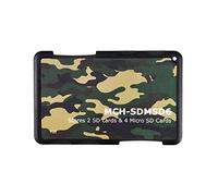 King of Flash All New Compact Credit Card Style Portable Memory Card Holder Case Clear Hard Plastic Holds Upto 2 SD & 4 Micro SD Cards (Camouflage) Ideal For Photographers, Smartphones, Tablets, Digital Cameras