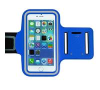 King of Flash Blue Universal Mobile Phone Reflective Adjustable Armband Case Holder Compatible with Sony Xperia Z1/Z2/Z3, iPhone 6, Samsung S3/S4/S5, Nexus & Other Mobiles Upto 5.2"