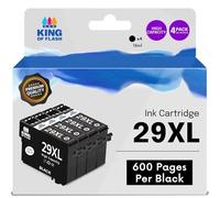 KING OF FLASH Compatible 29XL Ink Cartridge For Epson Expression Home XP-235, XP-245, XP-332, XP-335, XP-342, XP-432, XP-435, XP-442, XP-445, XP-247, XP-345, XP455 High Capacity Ink Cartridges 4 Black