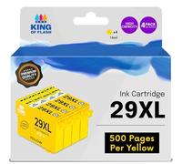KING OF FLASH Compatible 29XL Ink Cartridges For Epson Expression Home XP-235, XP-245, XP-332, XP-335, XP-342, XP-432, XP-435, XP-442, XP-445, XP-247, XP-345, XP455 (4 Yellow)